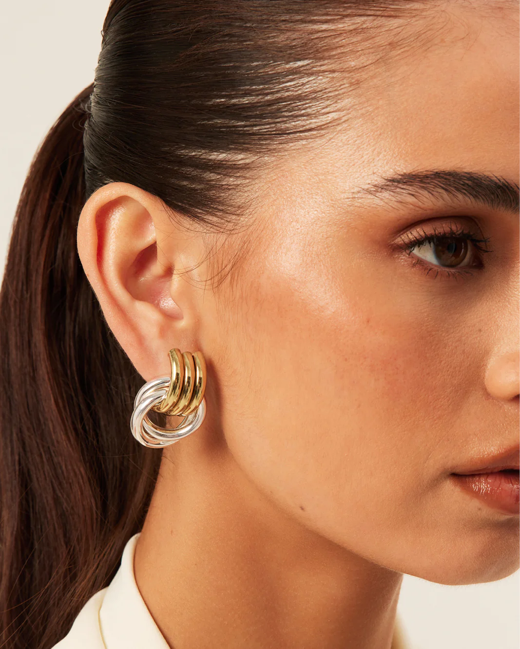 ANTHE EARRING - GOLD-SILVER - Image 3
