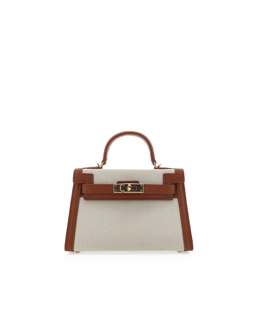 HARIETTE HANDLE BAG - NATURAL LINEN-TAN - Image 4