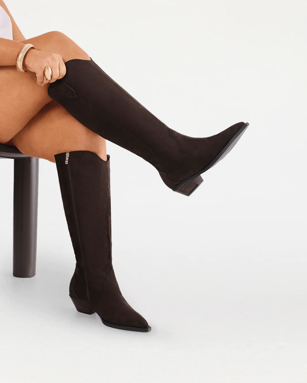 HELIX EXTENDED CURVE - DARK CACAO SUEDE - Image 2
