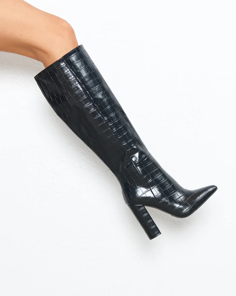 MILLA WIDE FIT - BLACK CROC - Image 4