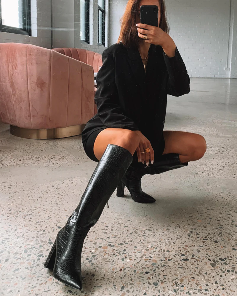MILLA WIDE FIT - BLACK CROC - Image 7