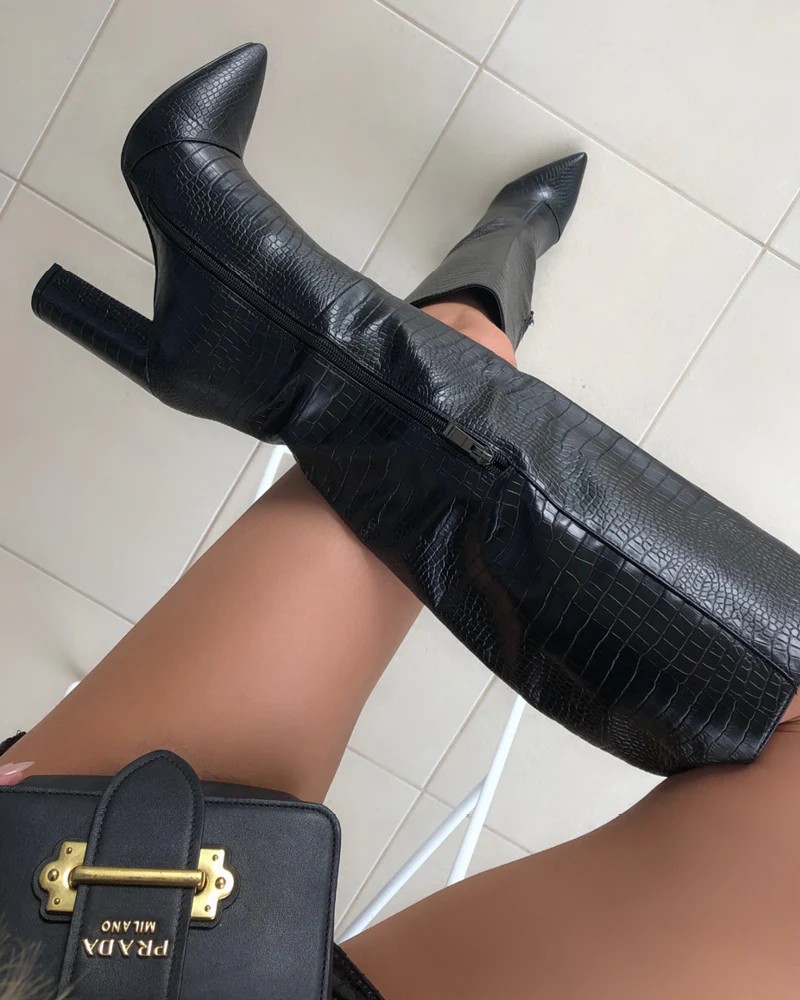 MILLA WIDE FIT - BLACK CROC - Image 9