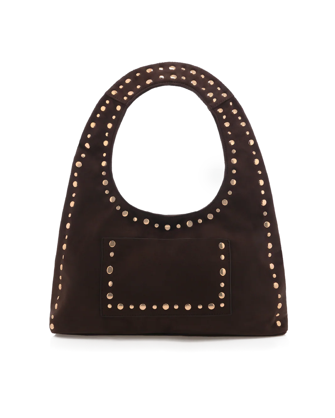 NOAH SHOULDER BAG - DARK CACAO SUEDE-GOLD - Image 3